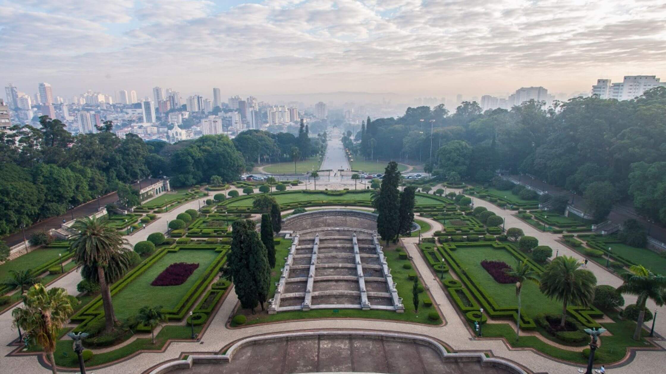 Vista aérea do Parque da Independência, Ipiranga